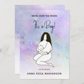 * Moeder Moeder houdt Baby Moon Crater Shower Boy Kaart (Voorkant / Achterkant)