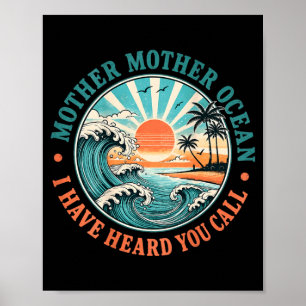 Moeder Moeder Oceaan Heeft Grappige Roep Op Rug Ge Poster