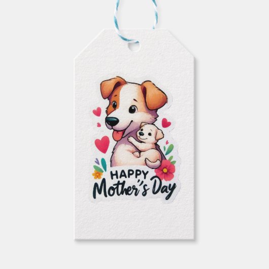 Moeder Moederdag Dierenhond Cadeaulabel (Voorkant)