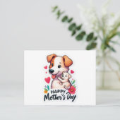 Moeder Moederdag Dierenhond Feestdagenkaart (Staand voorkant)