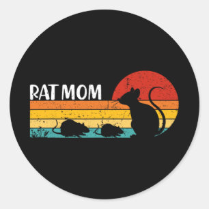 Moeder Moederdag Dierenvriend Retro  Ronde Sticker