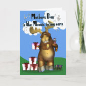 Moeder, Moederdag Moose met geschenken Kaart (Voorkant)
