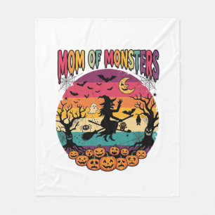 Moeder Monsters Halloween Heks Pompoenen Vleermuiz Fleece Deken