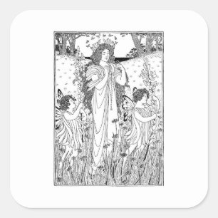 Moeder Natuur Summer Vierkante Sticker
