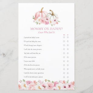 Moeder of Vader Val Meisje Baby Shower Spel