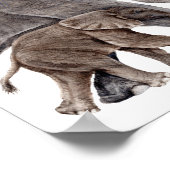 Moeder Olifant met Baby Olifant Poster (Hoek)