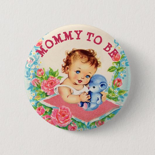 Moeder om Baby shower Button Baby Meisje (Voorkant)