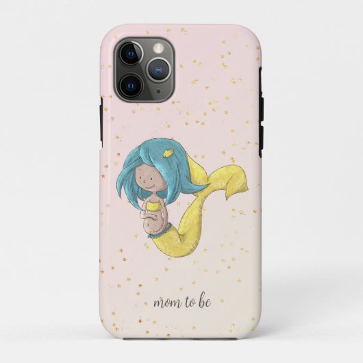Moeder om blauw geel staart zwanger zeemeermin te  Case-Mate iPhone case (Achterkant)