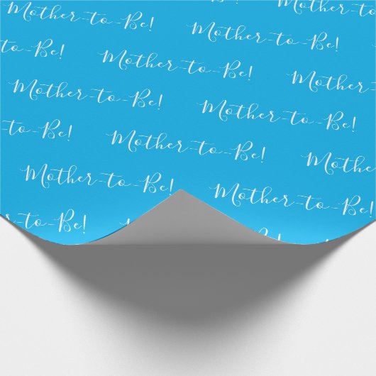 Moeder om het Blauwe Baby shower van het Manuscrip Cadeaupapier (Hoek)