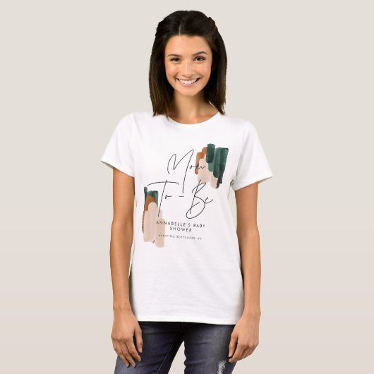 Moeder om modern terracotta groen zwart geschilder t-shirt (Voorkant volledig)