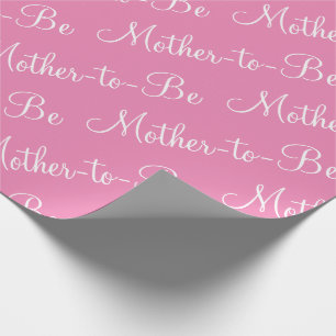 Moeder om roze Baby shower van het Manuscript te z Cadeaupapier