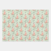 Moeder om zwanger te worden Roze Groen en Tan Inpakpapier Vel (Voorkant)