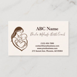 Moeder omhelst Doula en vroedvrouw Visitekaartje