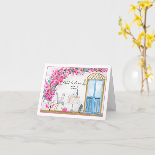 Moeder Ooh La Poodle Paris Verjaardag Kaart (Gele Bloem)