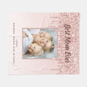 Moeder Ooit foto glitter blush roze Fleece Deken (Voorkant (Horizontaal))