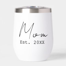 Moeder Opgericht Eenvoudig Elegant Schrift Nieuw M