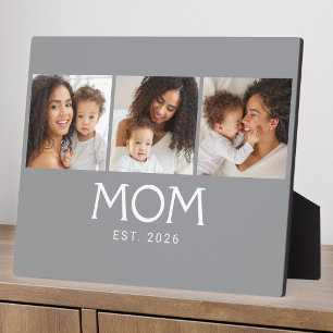 Moeder Opgericht Elegant Schrift Grijs 3 Foto Fotoplaat
