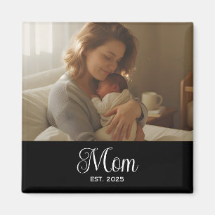 Moeder Opgericht Foto Moederdag Magneet