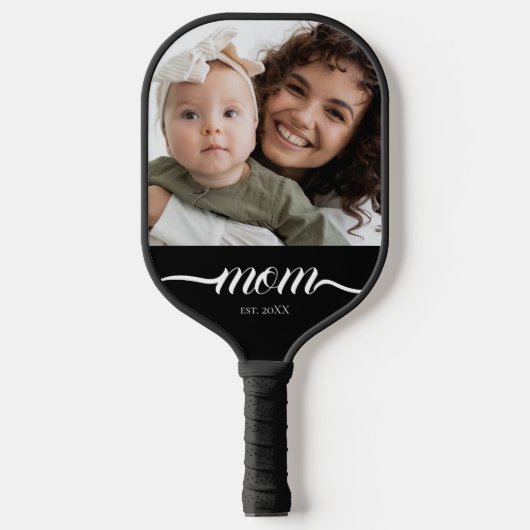 Moeder Opgericht Fun Script Foto Aangepast Pickleball Paddle (Voorkant)