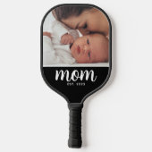 Moeder Opgericht Leuk Script Foto Pickleball Paddle (Achterkant)