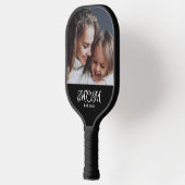 Moeder Opgericht Leuke Moderne Script Foto Pickleball Paddle (Links)