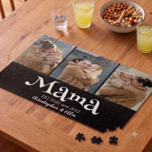 Moeder Opgericht Leuke Vette Tekst 3 Foto Zwart Legpuzzel