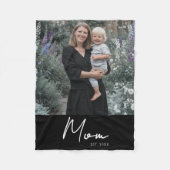 Moeder Opgericht Modern Script Foto Fleece Deken (Voorkant)