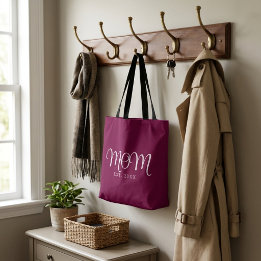 Moeder Opgericht Nieuw Moeder Cadeau Witte Script Draagtas