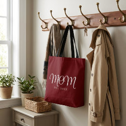 Moeder Opgericht Nieuw Moeder Cadeau Witte Script Draagtas