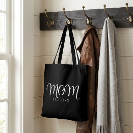Moeder Opgericht Nieuw Moeder Cadeau Witte Script Draagtas