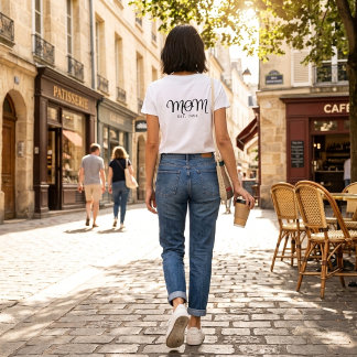 Moeder Opgericht Nieuw Moeder Cadeau Zwart Schrift T-shirt