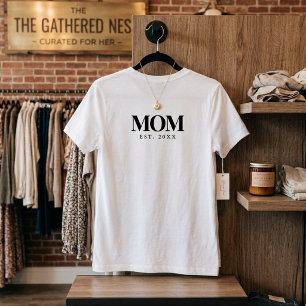 Moeder Opgericht Nieuw Moeder Cadeau Zwarte Typogr T-shirt