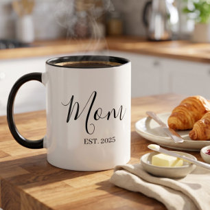 Moeder Opgericht Nieuwe Moeder Cadeau Minimalistis Tweekleurige Koffiemok