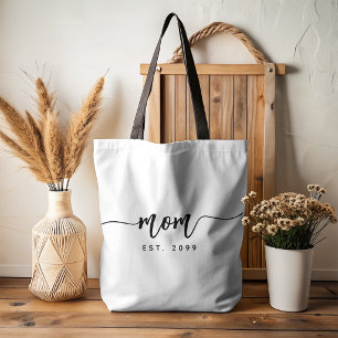 Moeder Opgericht Nieuwe Moeder Cadeau Zwart Schrif Draagtas