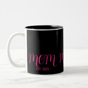Moeder Opgericht Roze Schrift Nieuw Moeder Cadeau  Tweekleurige Koffiemok