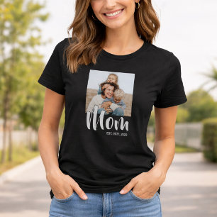 Moeder Opgericht Schrift Foto T-shirt