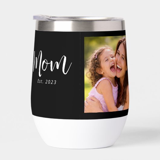 Moeder Opgericht Schrift Zwart Foto (Rechts)