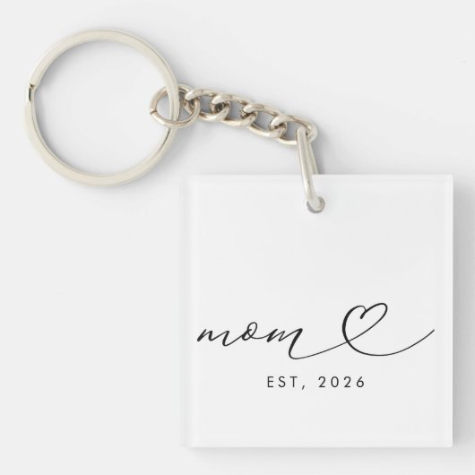 Moeder Opgericht Script & Hart Nieuwe Moeder Cadea Sleutelhanger (Voorkant)
