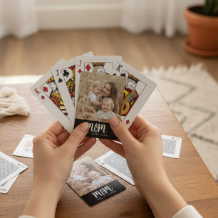 Moeder Opgericht Script Zwarte Foto Pokerkaarten