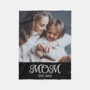 Moeder Opgericht Wit Modern Schrifttype Foto Fleece Deken