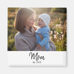 Moeder Opgerichte Foto Script Modern Uniek Cadeau Magneet