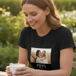 Moeder Opgerichte Schrift Foto T-Shirt