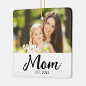 Moeder Opgerichte Script Foto Keramisch Ornament (Links)