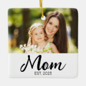 Moeder Opgerichte Script Foto Keramisch Ornament (Voorkant)
