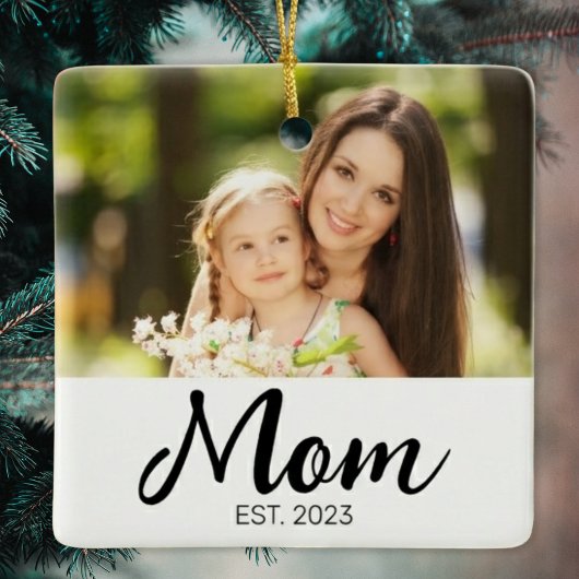 Moeder Opgerichte Script Foto Keramisch Ornament