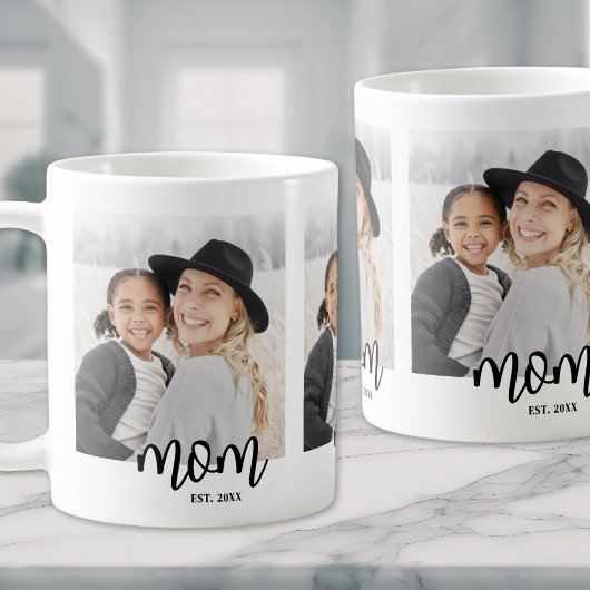 Moeder Opgerichte Script Foto Koffiemok