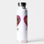 Moeder Opgerichte Script Roze Hart Foto Wit Waterfles (Links)
