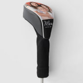 Moeder Opgerichte Script Zwarte Foto Golfheadcover (Schuin)