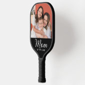 Moeder Opgerichte Script Zwarte Foto Pickleball Paddle (Links)