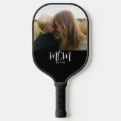 Moeder Opgerichte Script Zwarte Foto Pickleball Paddle (Voorkant)